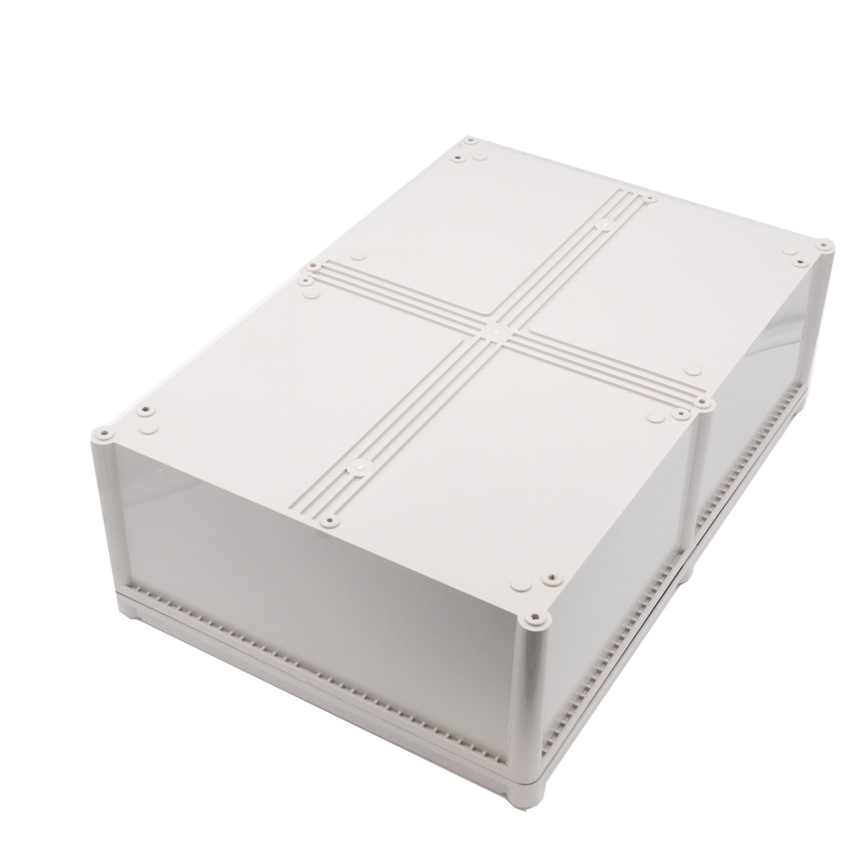 Boxco S-Series 14.96 x 22.05 x 7.09 Inches(380x560x180mm) Plastic Enclosure, IP67, IK08, ABS, Grey Cover, Screw Type