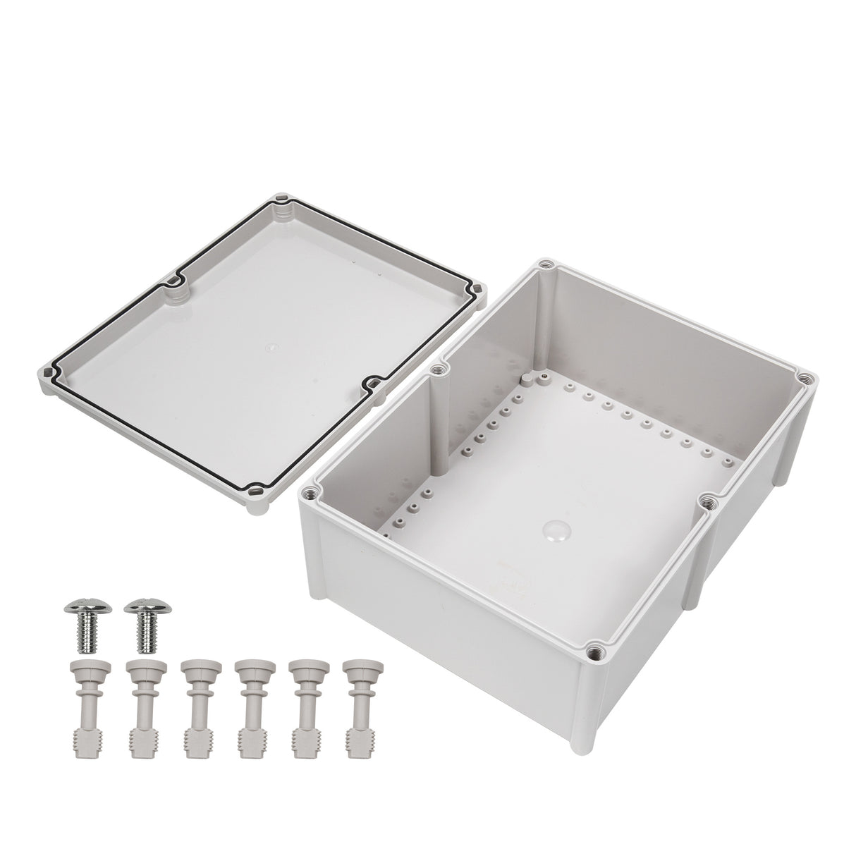 Boxco S-Series 12.99 x 16.93 x 7.09 Inches(330x430x180mm) Plastic Enclosure, IP67, IK08, ABS, Grey Cover, Screw Type