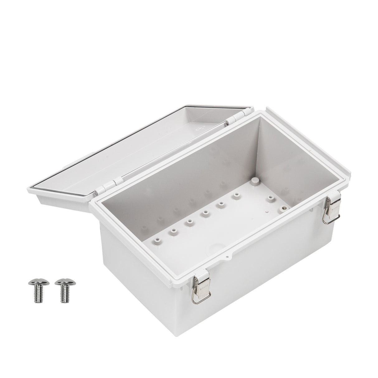 Boxco P-Series 6.30 x 10.24 x 5.12 Inches(160 x 260 x 130mm) Plastic Enclosure, IP67, IK08, PC, Grey Cover, Molded Hinge and Latch Type