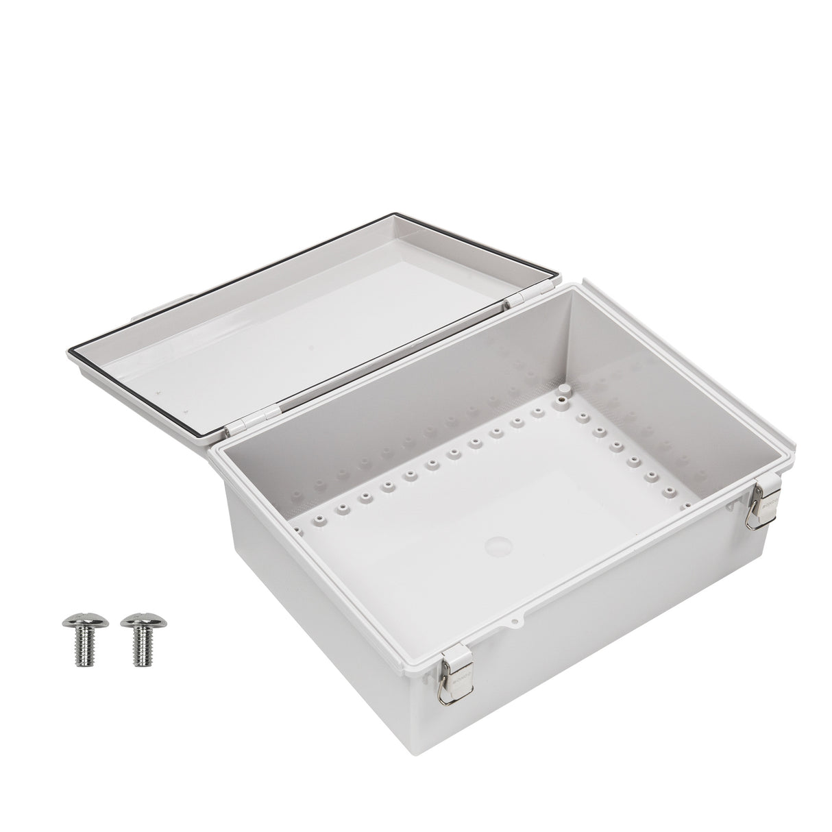 Boxco P-Series 11.81 x 15.75 x 5.91 Inches(300 x 400 x 150mm) Plastic Enclosure, IP67, IK08, ABS, Grey Cover, Molded Hinge and Latch Type