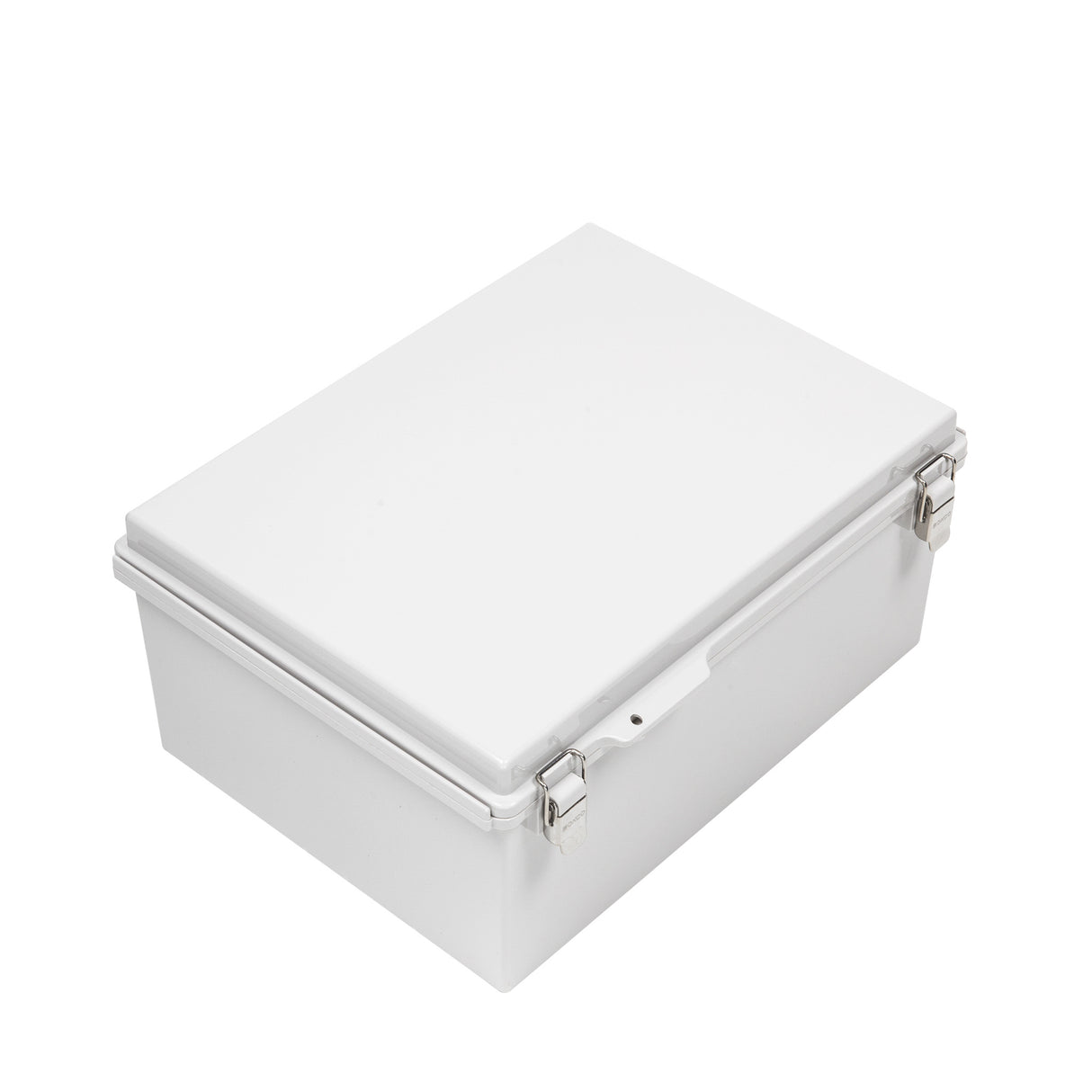 Boxco P-Series 11.81 x 15.75 x 7.09 Inches(300 x 400 x 180mm) Plastic Enclosure, IP67, IK08, ABS, Grey Cover, Molded Hinge and Latch Type