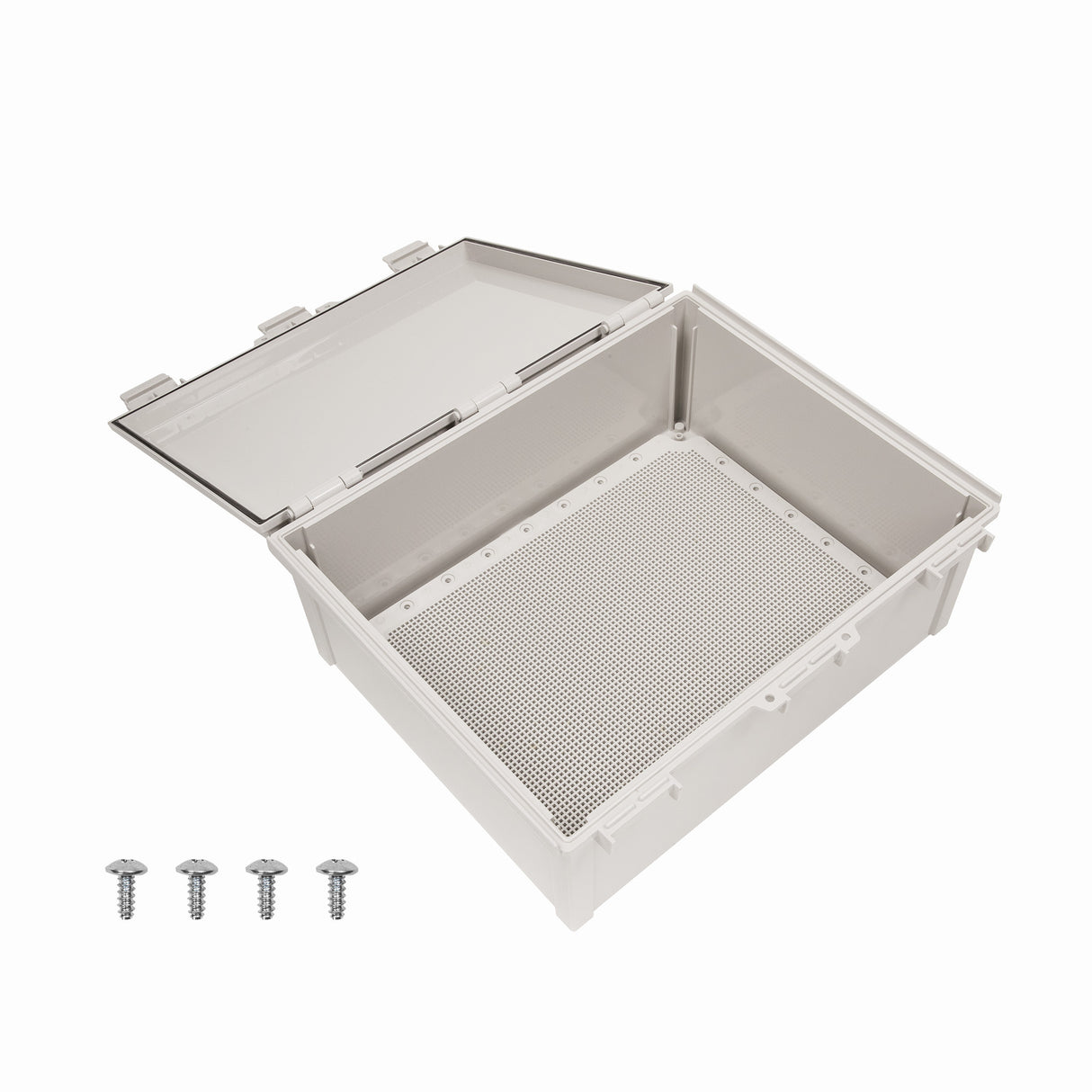 Boxco Q-Series 15.75 x 19.69 x 7.87 Inches(400 x 500 x 200mm) Plastic Enclosure, IP67, IK08, PC, Grey Cover, Plastic Hinge and Latch Type - PHOTO 3