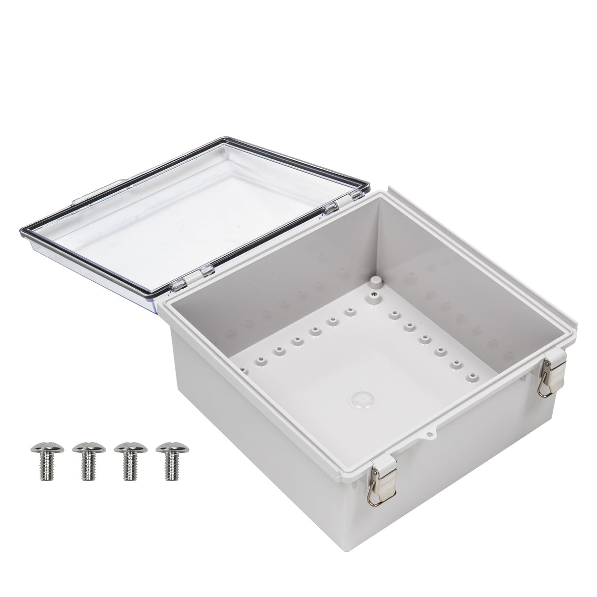 Boxco P-Series 5.91 x 5.91 x 3.54 Inches(150 x 150 x 90mm) Plastic Enclosure, IP67, IK08, PC, Transparent Cover, Molded Hinge and Latch Type - PHOTO 3