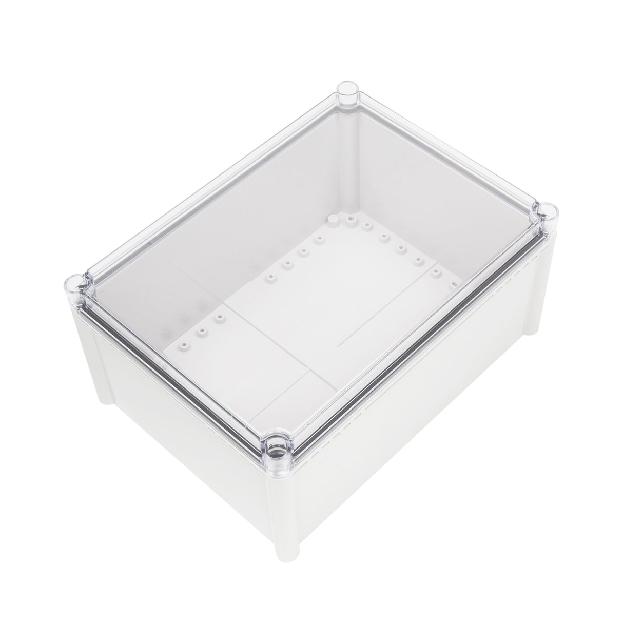 Boxco S-Series 5.91 x 5.91 x 2.95 Inches(150x150x75mm) Plastic Enclosure, IP67, IK08, ABS, Transparent Cover, Screw Type