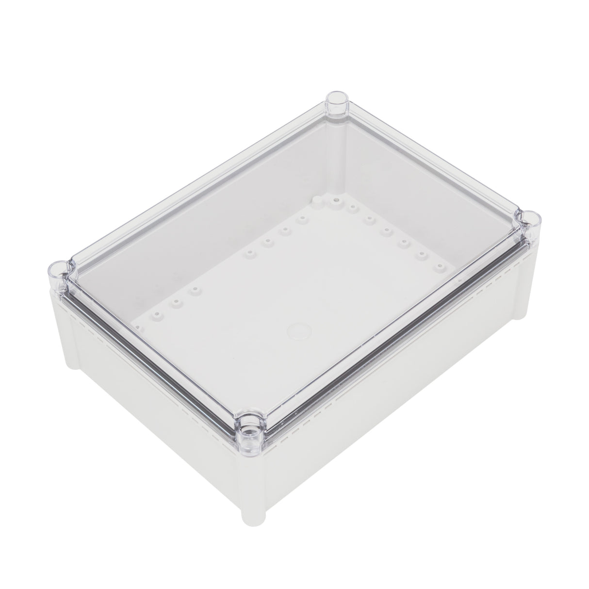 Boxco S-Series 11.02 x 14.96 x 5.12 Inches(280x380x130mm) Plastic Enclosure, IP67, IK08, ABS, Transparent Cover, Screw Type