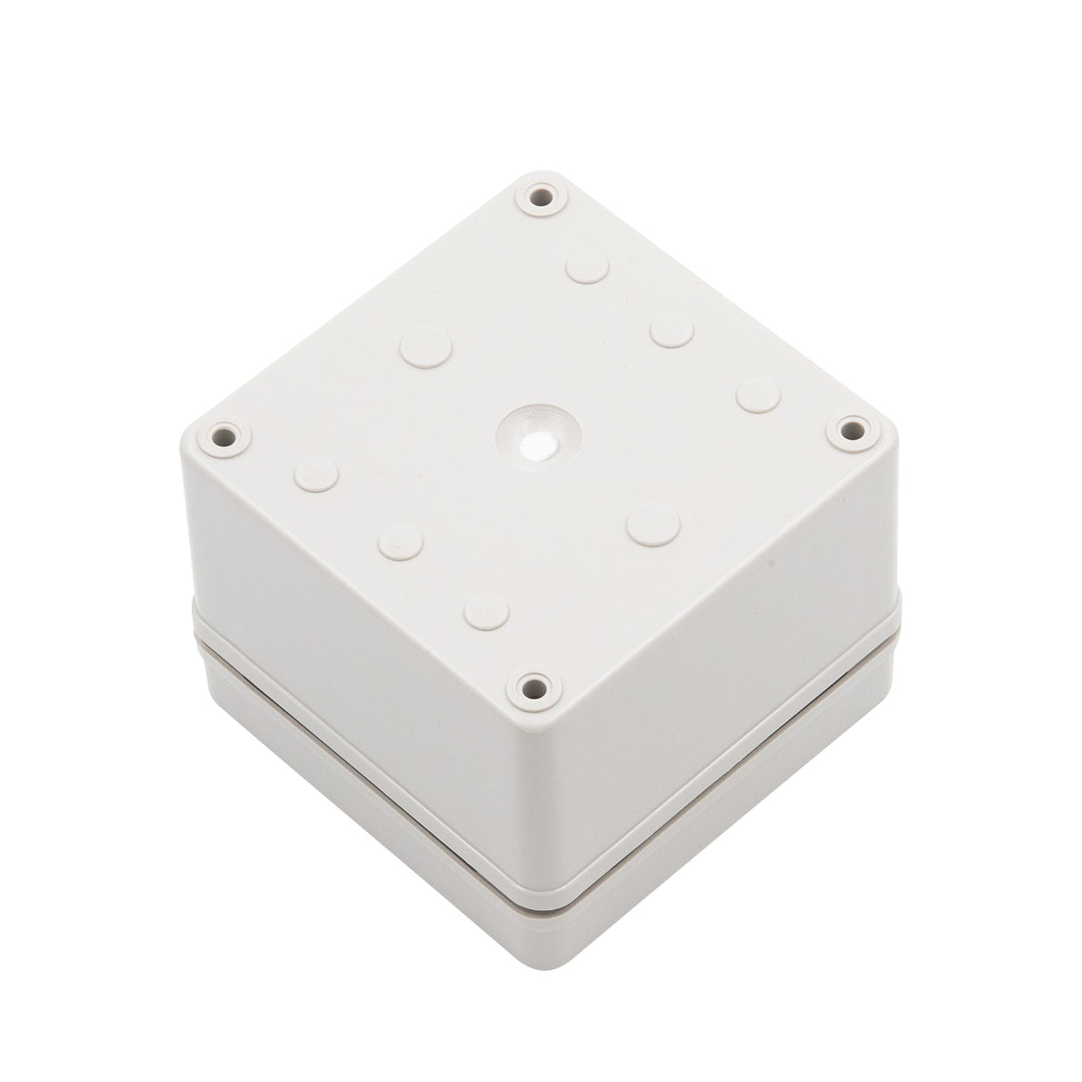 Boxco S-Series 3.94 x 3.94 x 2.95 Inches(100x100x75mm) Plastic Enclosure, IP67, IK08, PC, Grey Cover, Screw Type