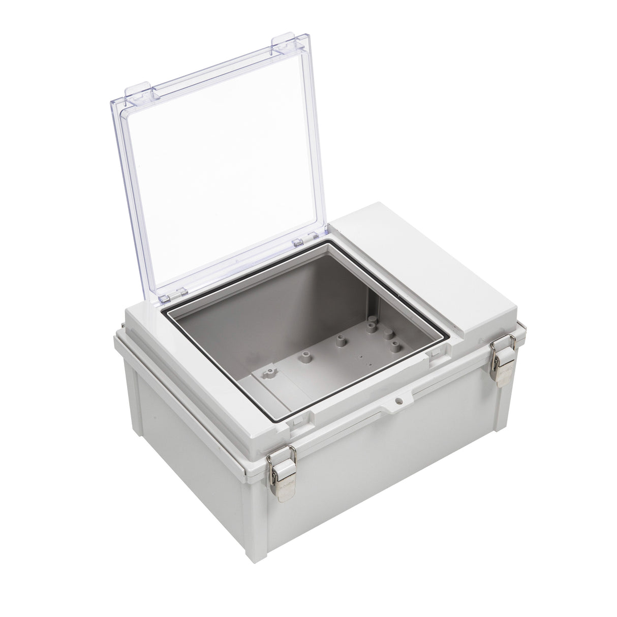 Boxco D-Series 13.78 x 9.84 x 7.48 Inches(350 x 250 x 190mm) All In One Dual Door Box Enclosure, IP67, IK08, ABS, Grey Cover