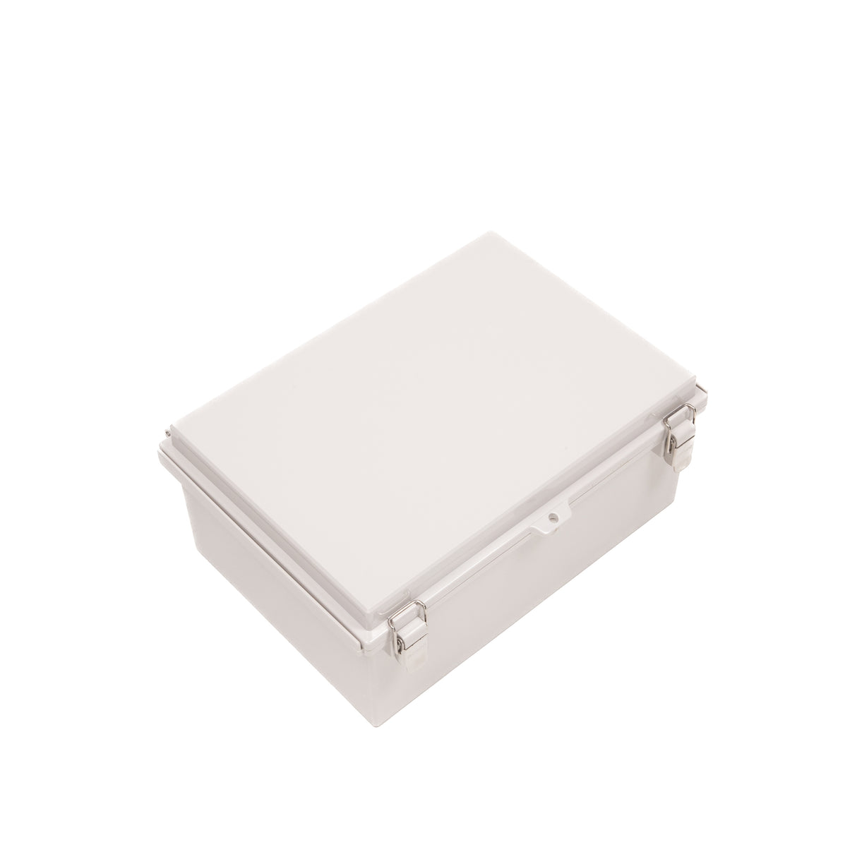 Boxco P-Series 9.84 x 13.78 x 7.09 Inches(250 x 350 x 180mm) Plastic Enclosure, IP67, IK08, PC, Grey Cover, Molded Hinge and Latch Type - PHOTO 1