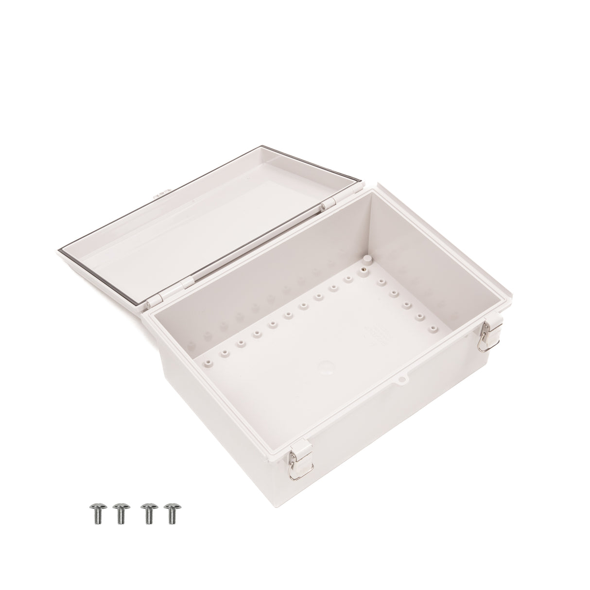 Boxco P-Series 9.84 x 13.78 x 5.91 Inches(250 x 350 x 150mm) Plastic Enclosure, IP67, IK08, PC, Grey Cover, Molded Hinge and Latch Type - PHOTO 3