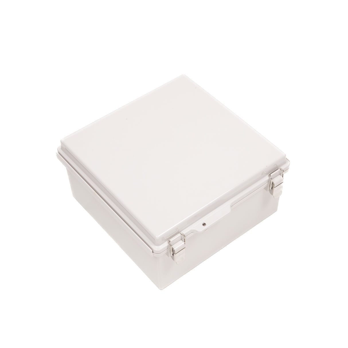 Boxco P-Series 11.81 x 11.81 x 5.91 Inches(300 x 300 x 150mm) Plastic Enclosure, IP67, IK08, ABS, Grey Cover, Molded Hinge and Latch Type - PHOTO 1