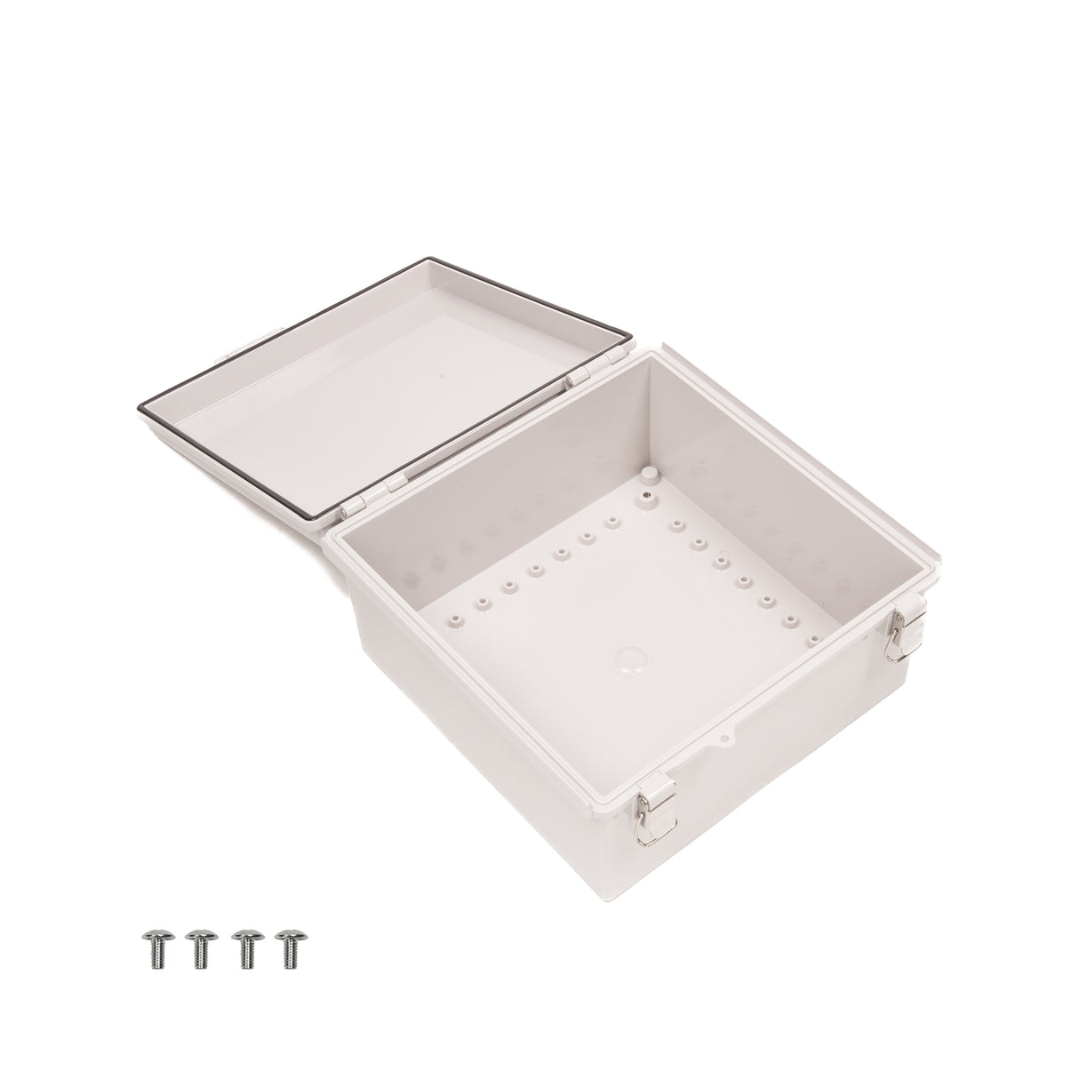 Boxco P-Series 11.81 x 11.81 x 5.91 Inches(300 x 300 x 150mm) Plastic Enclosure, IP67, IK08, ABS, Grey Cover, Molded Hinge and Latch Type - PHOTO 3