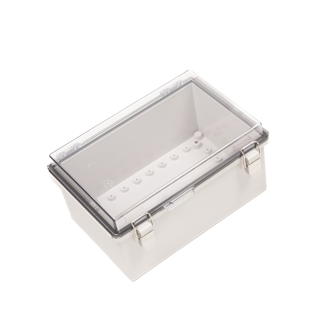 Boxco P-Series 7.48 x 11.02 x 5.51 Inches(190 x 280 x 140mm) Plastic Enclosure, IP67, IK08, ABS, Transparent Cover, Molded Hinge and Latch Type - PHOTO 1