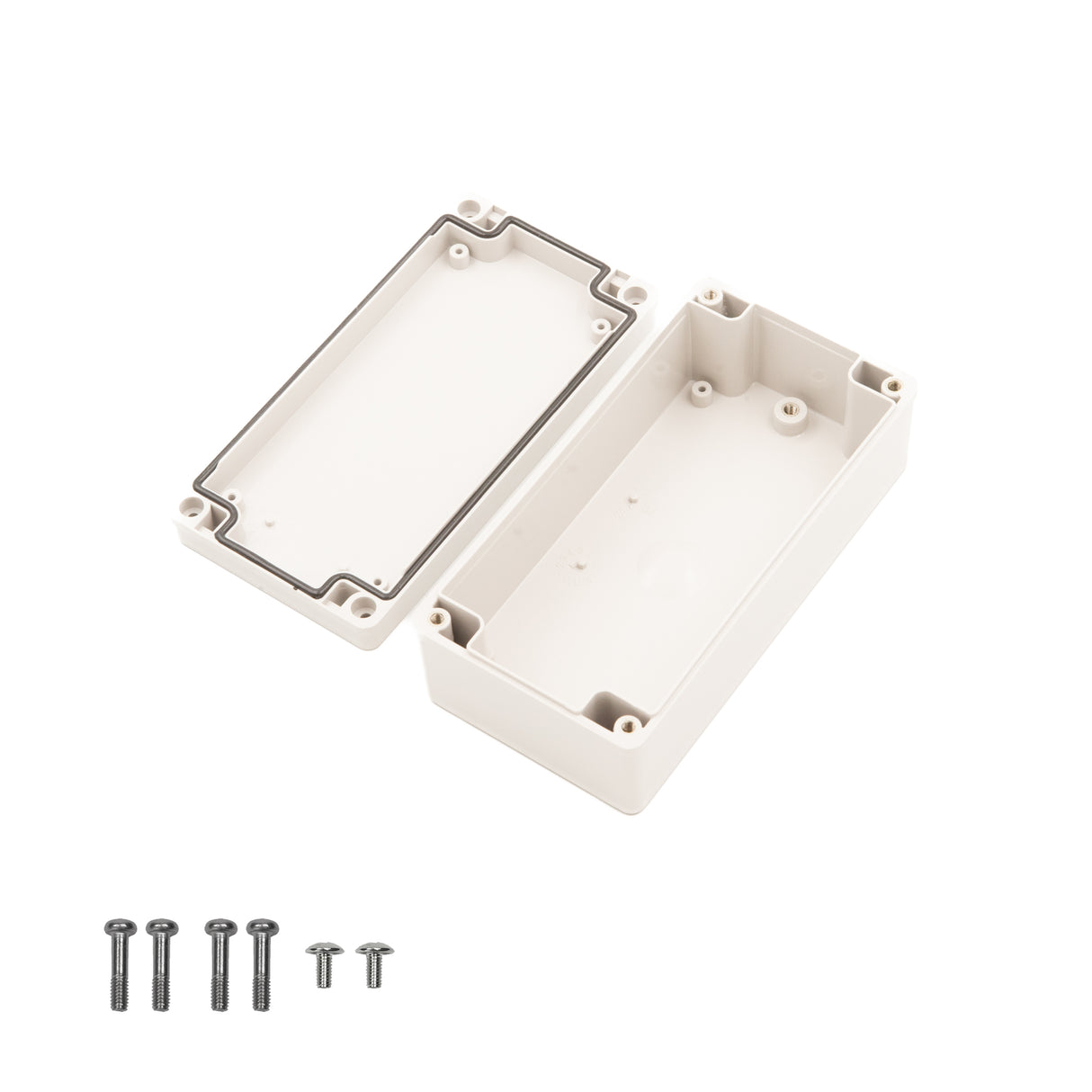 Boxco S-Series 3.15 x 6.3 x 2.17 Inches(80x160x55mm) Plastic Enclosure, IP67, IK08, PC, Grey Cover, Screw Type - PHOTO 3