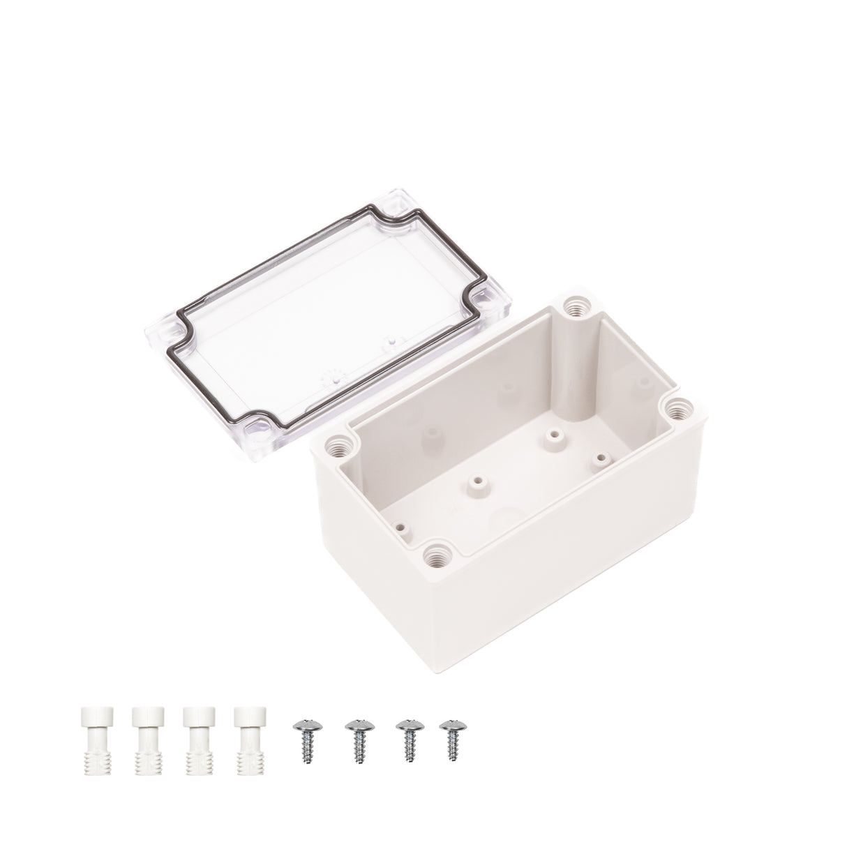 Boxco M-Series 3.15 x 5.12 x 2.95 Inches(80 x 130 x 75mm) Plastic Enclosure, IP67, IK08, ABS, Transparent Cover, Screw Type - PHOTO 2