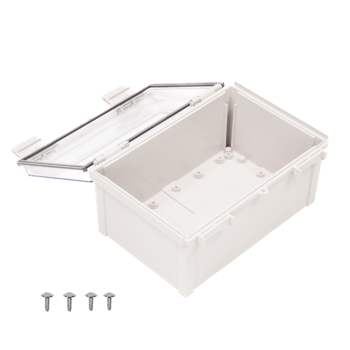 Boxco Q-Series 7.87 x 11.81 x 5.91 Inches(200 x 300 x 150mm) Plastic Enclosure, IP67, IK08, ABS, Transparent Cover, Plastic Hinge and Latch Type - PHOTO 3