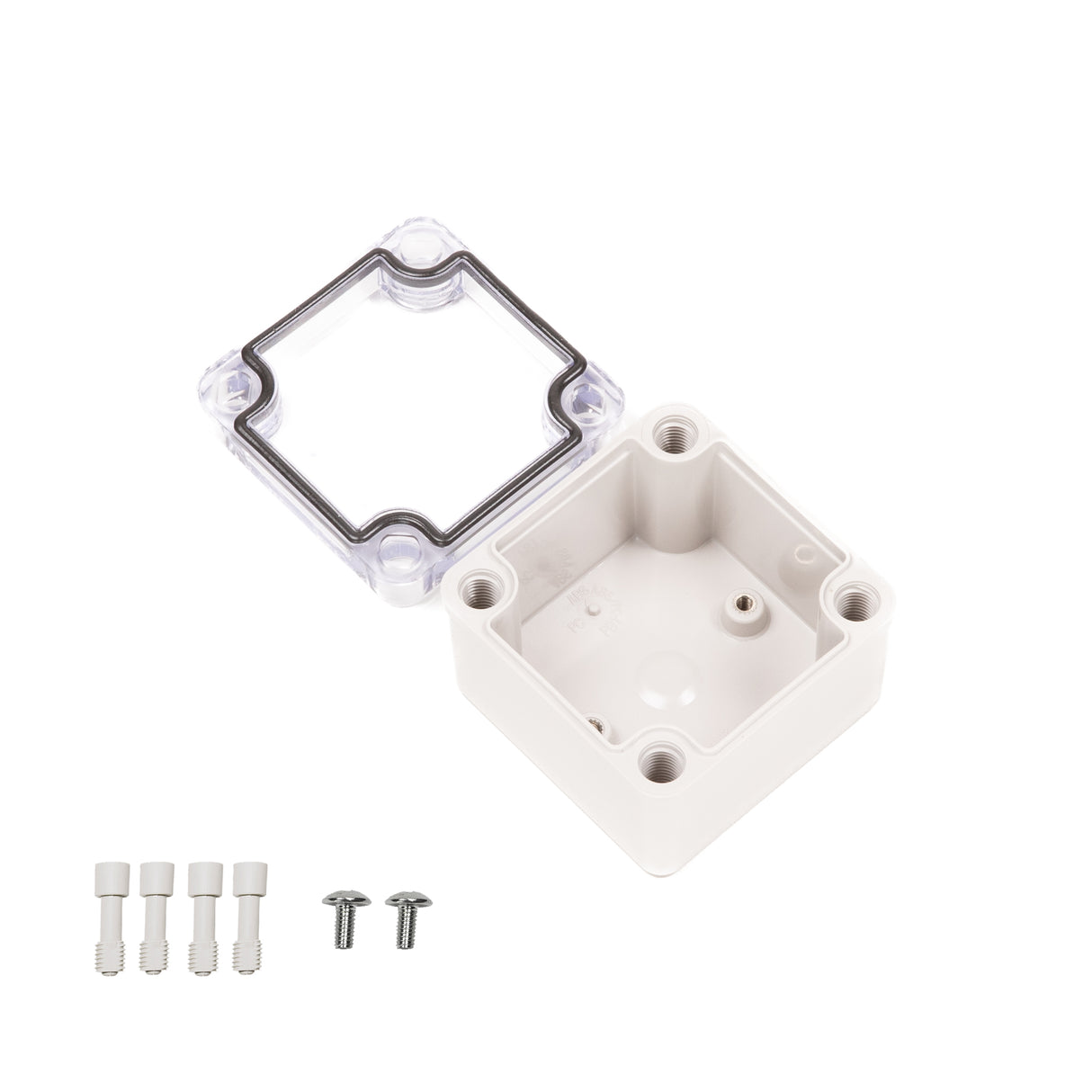 Boxco S-Series 3.15 x 3.15 x 2.36 Inches(80x80x60mm) Plastic Enclosure, IP67, IK08, PC, Transparent Cover, Screw Type - PHOTO 3