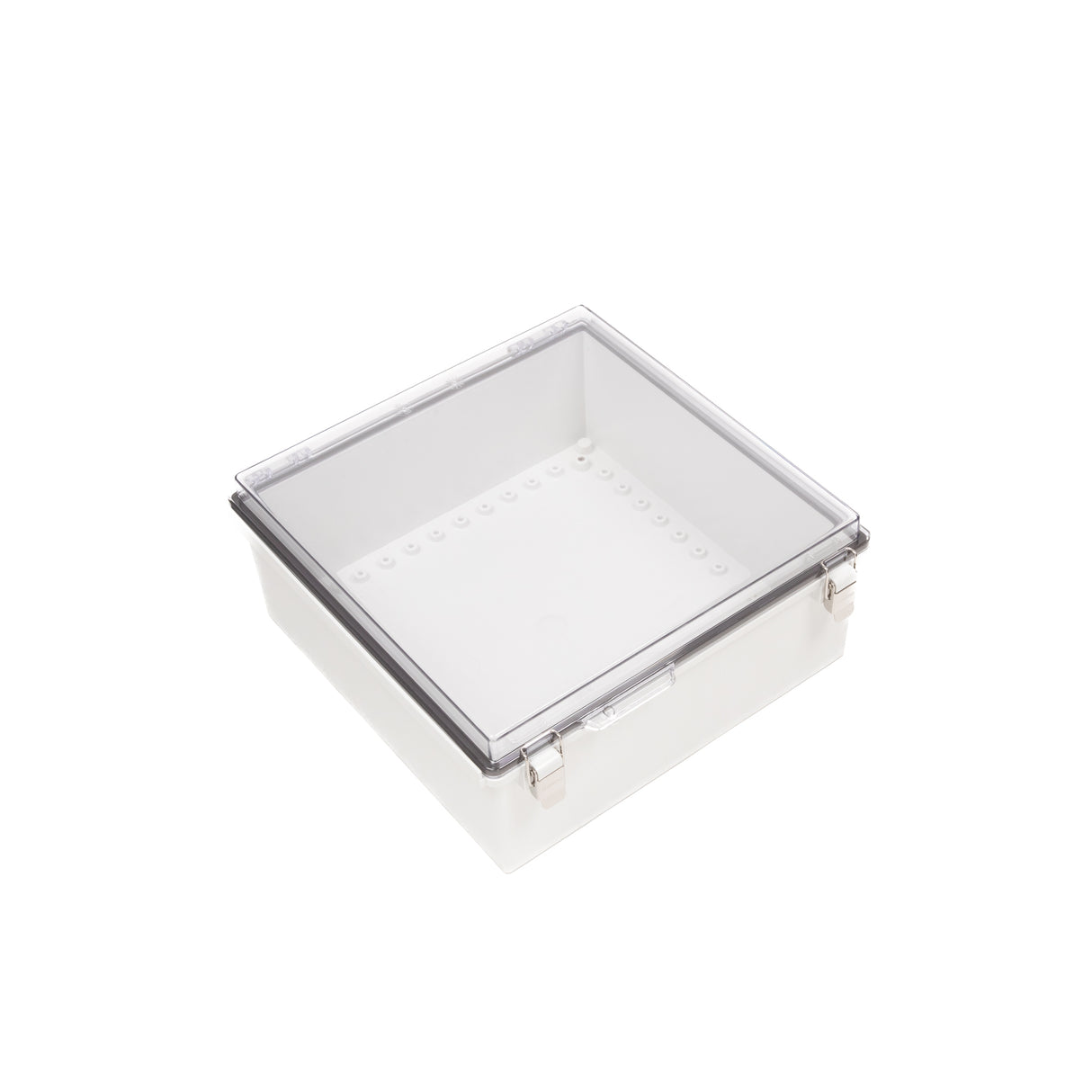 Boxco P-Series 13.78 x 13.78 x 5.91 Inches(350 x 350 x 150mm) Plastic Enclosure, IP67, IK08, ABS, Transparent Cover, Molded Hinge and Latch Type - PHOTO 1