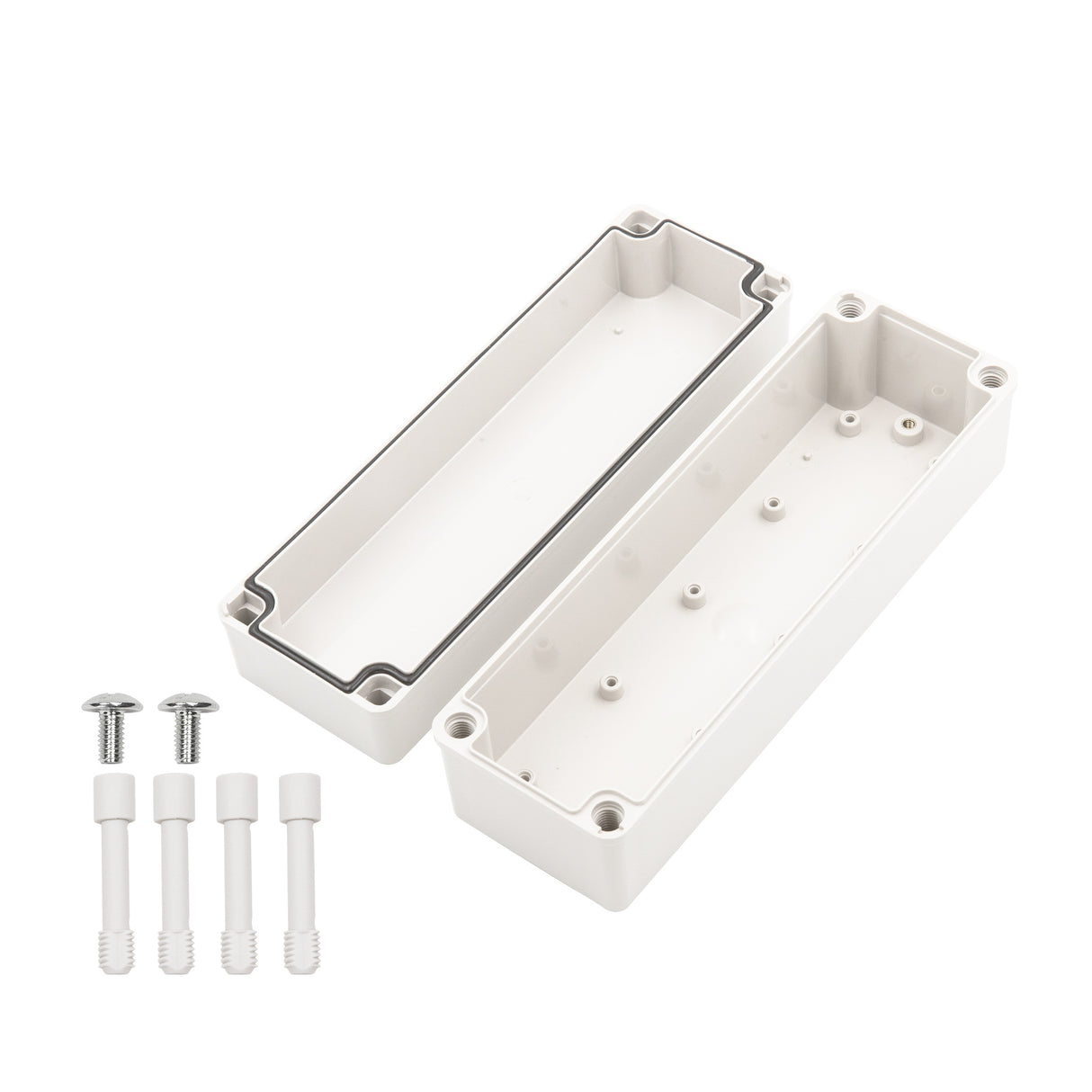 Boxco S-Series 3.15 x 9.84 x 3.35 Inches(80x250x85mm) Plastic Enclosure, IP67, IK08, PC, Grey Cover, Screw Type - PHOTO 3