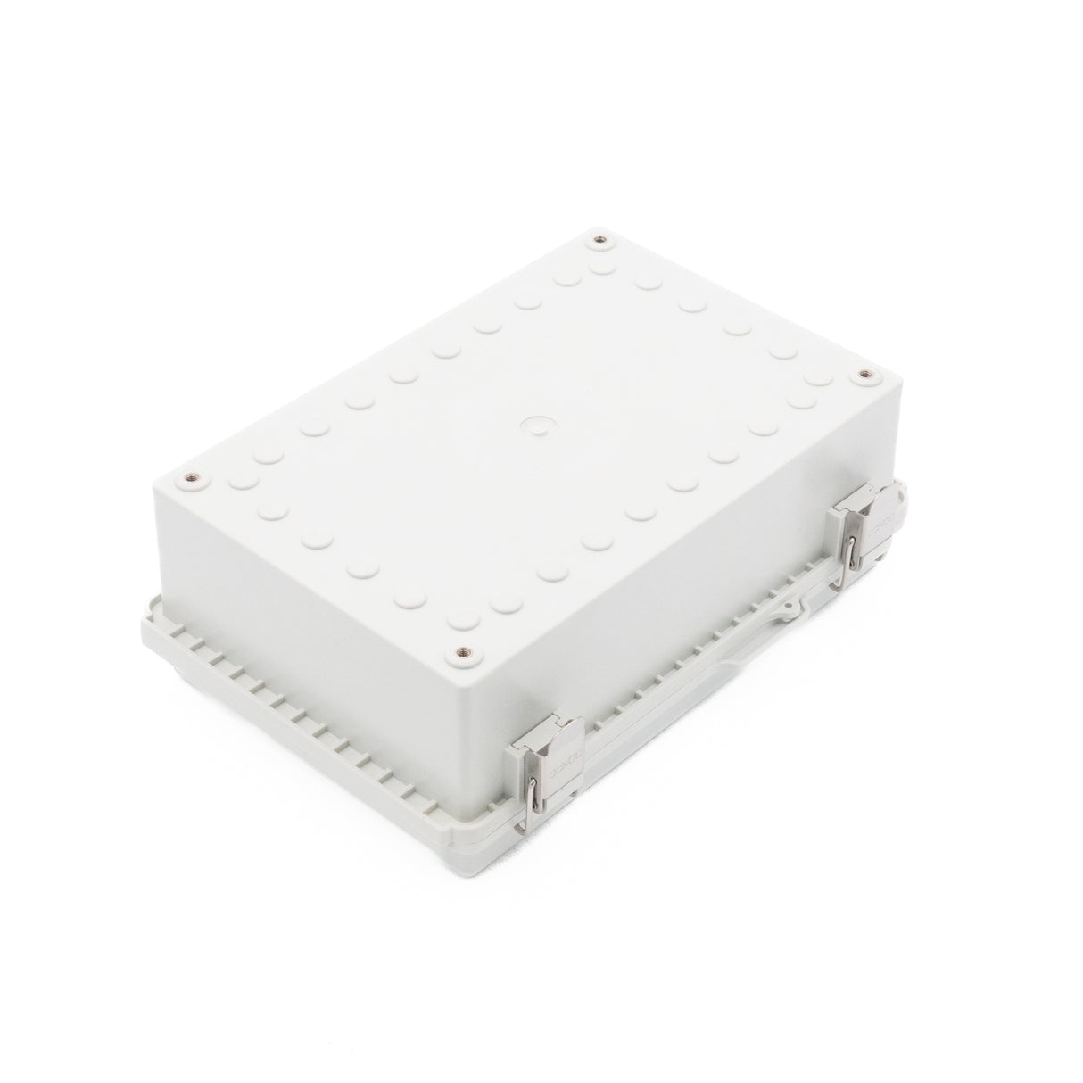 Boxco P-Series 7.48 x 11.02 x 3.94 Inches(190 x 280 x 100mm) Plastic Enclosure, IP67, IK08, PC, Grey Cover, Molded Hinge and Latch Type - PHOTO 4