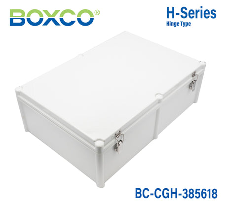 Boxco BC-CGH-385618 Plastic Boxes Stainless Hinge Type Grey
