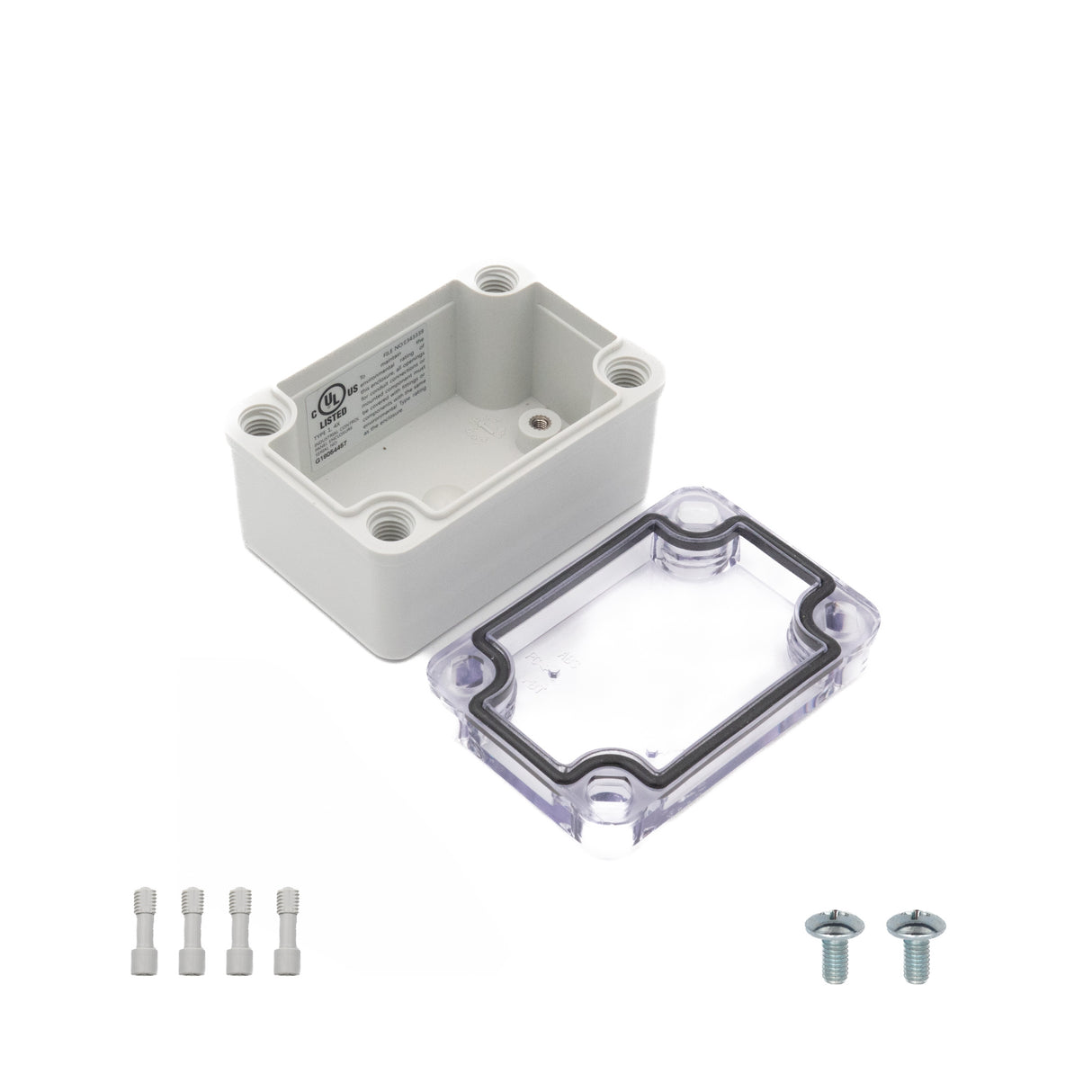 Boxco S-Series 2.56 x 3.74 x 2.17 Inches(65x95x55mm) Plastic Enclosure, IP67, IK08, PC, Transparent Cover, Screw Type - PHOTO 3