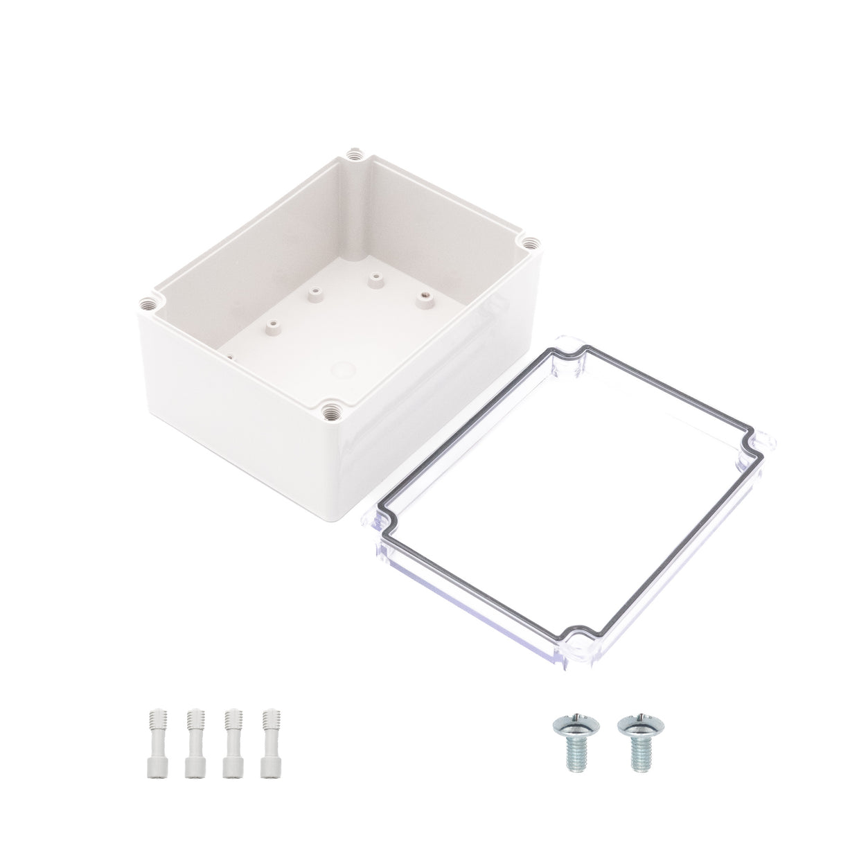 Boxco S-Series 5.91 x 7.87 x 3.94 Inches(150x200x100mm) Plastic Enclosure, IP67, IK08, ABS, Transparent Cover, Screw Type - PHOTO 2