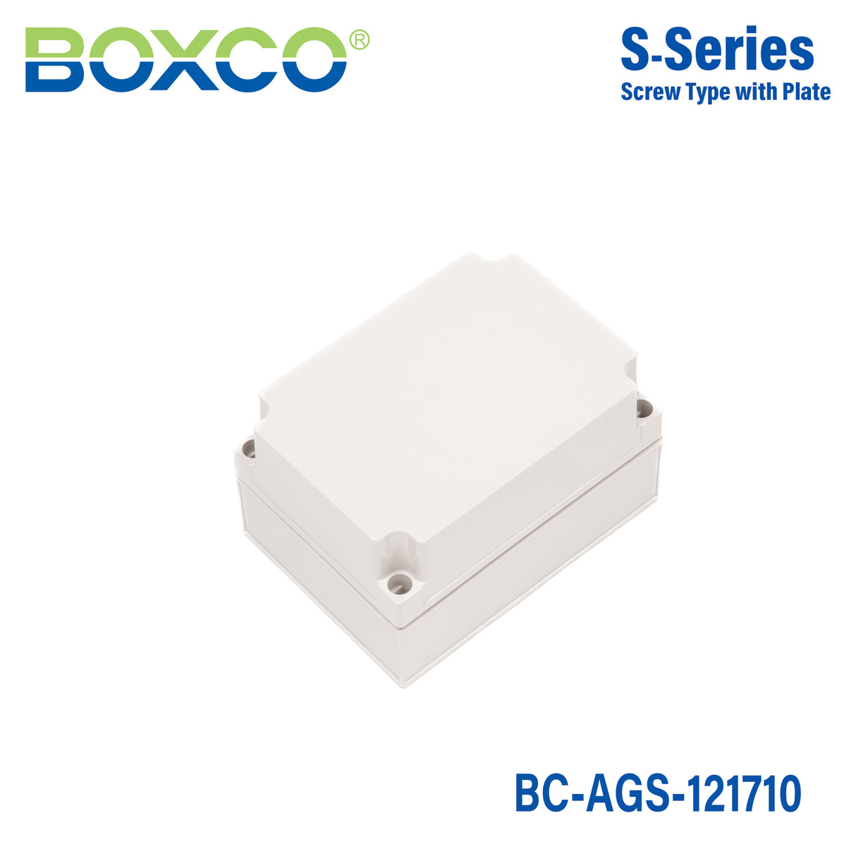 Boxco S-Series 4.92 x 6.89 x 3.94 Inches(125x175x100mm) Plastic Enclosure, IP67, IK08, ABS, Grey Cover, Screw Type