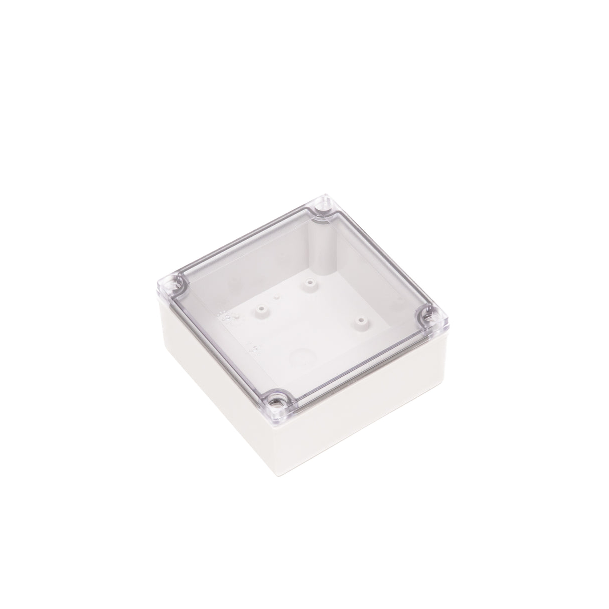 Boxco M-Series 5.12 x 5.12 x 2.36 Inches(130 x 130 x 60mm) Plastic Enclosure, IP67, IK08, ABS, Transparent Cover, Screw Type - PHOTO 1