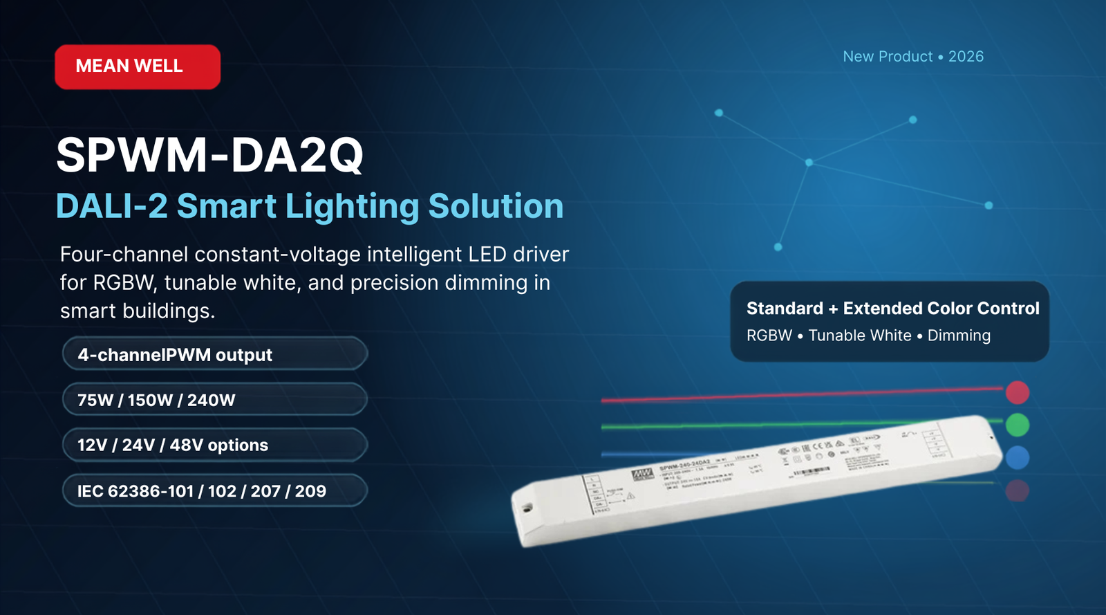 New DALI-2 Smart Lighting Solution: SPWM-DA2Q Four-Channel Intelligent LED Driver