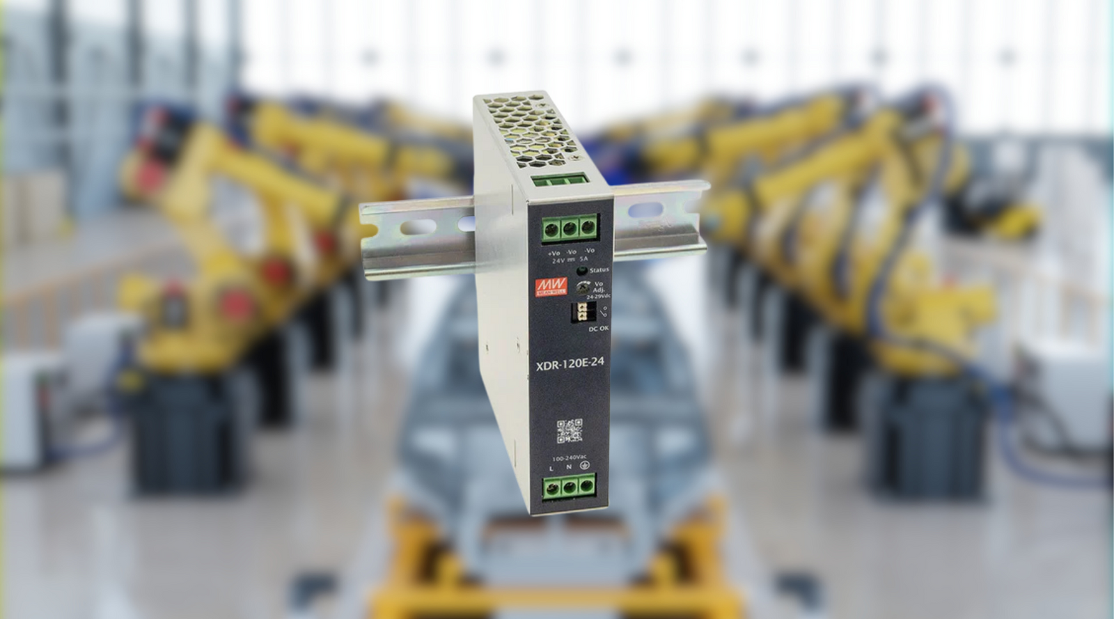 Introducing the MEAN WELL XDR-E Series: Ultra-Slim, High-Efficiency DIN Rail Power Supplies (75W–960W)