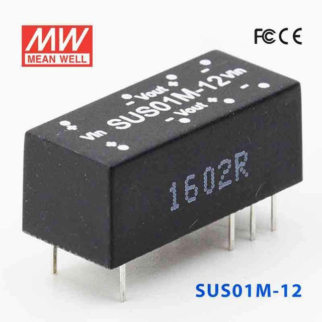 Mean Well SUS01M-12 DC-DC Converter - 1W - 10.8~13.2V in 12V out