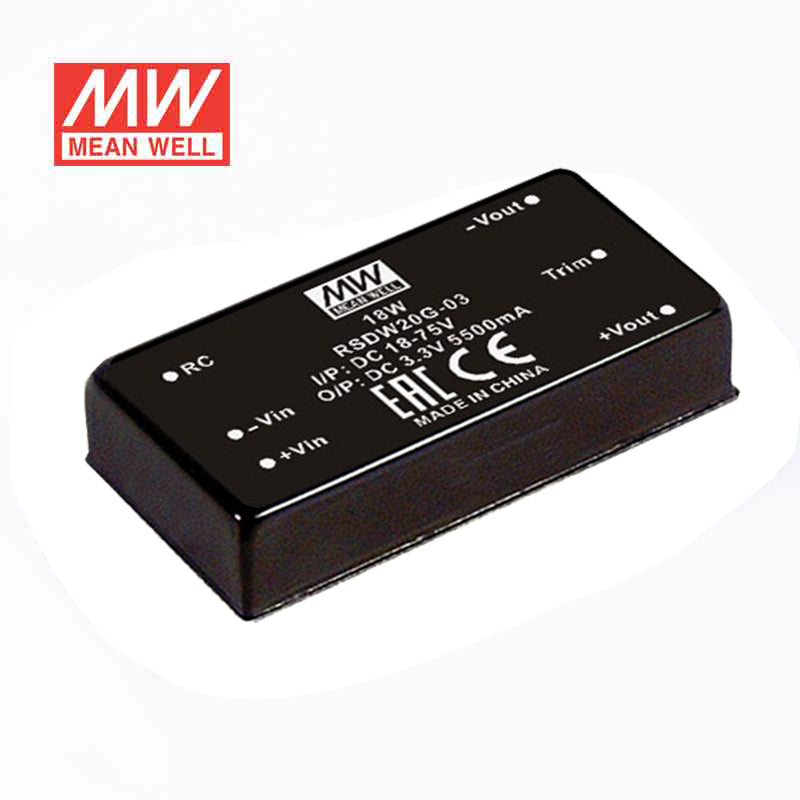 Mean Well RSDW20H-05 DC-DC Converter - 20W - 43~160V in 5V out