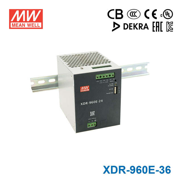 Mean Well XDR-960E-36 Economical Ultra Slim Din Rail Power Supply 957.6W 36V
