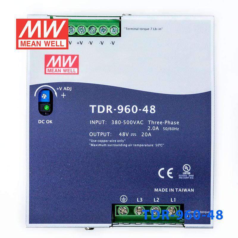 Mean Well TDR-960-48 Single Output Industrial Power Supply 960W 48V - DIN Rail - PHOTO 2