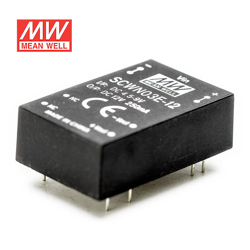 Mean Well SCWN03E-12 DC-DC Converter - 3W 4.5~9V DC in 12V out