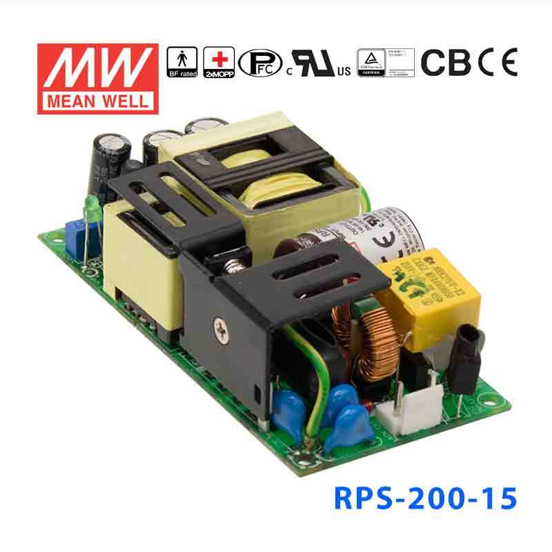 Mean Well RPS-200-15 Green Power Supply W 15V 9.4A - Medical Power Supply