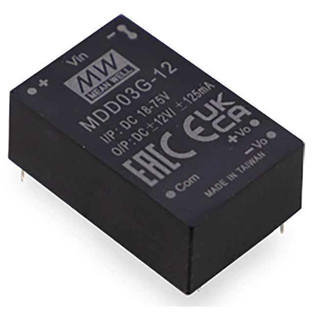 Mean Well MDD03F-15 Medical Grade DC/DC Converter 3W - 9-36V input, 15 and -15V output