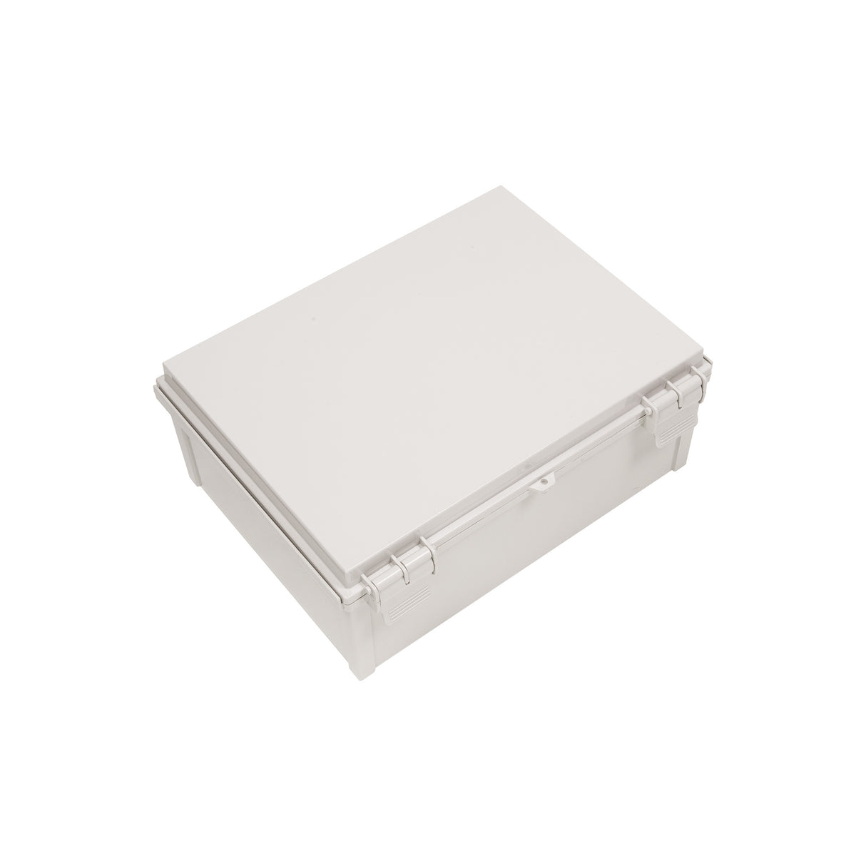 Boxco Q-Series 11.81 x 15.75 x 6.30 Inches(300 x 400 x 160mm) Plastic Enclosure, IP67, IK08, ABS, Grey Cover, Hinge Type with Plate - PHOTO 1