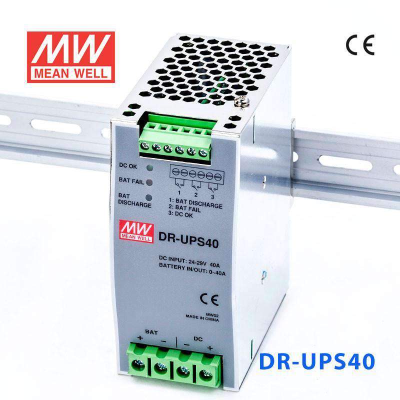 Mean Well DR-UPS40 DC UPS Module Power 40A Supply  - DIN Rail