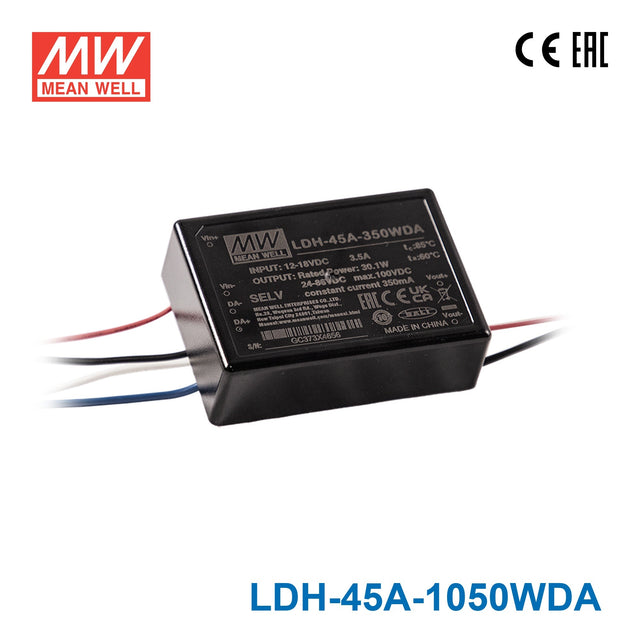 Mean Well LDH-45A-1050WDA DC/DC LED Driver CC 1050mA - Step-up