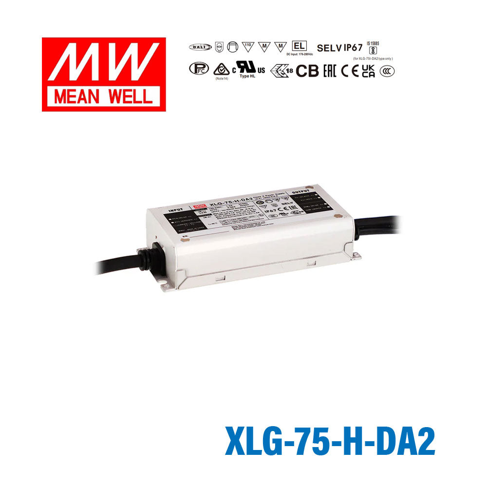 Mean Well XLG-75-H-DA2 Power Supply 75.6W 1400mA - DALI2 Dimmable