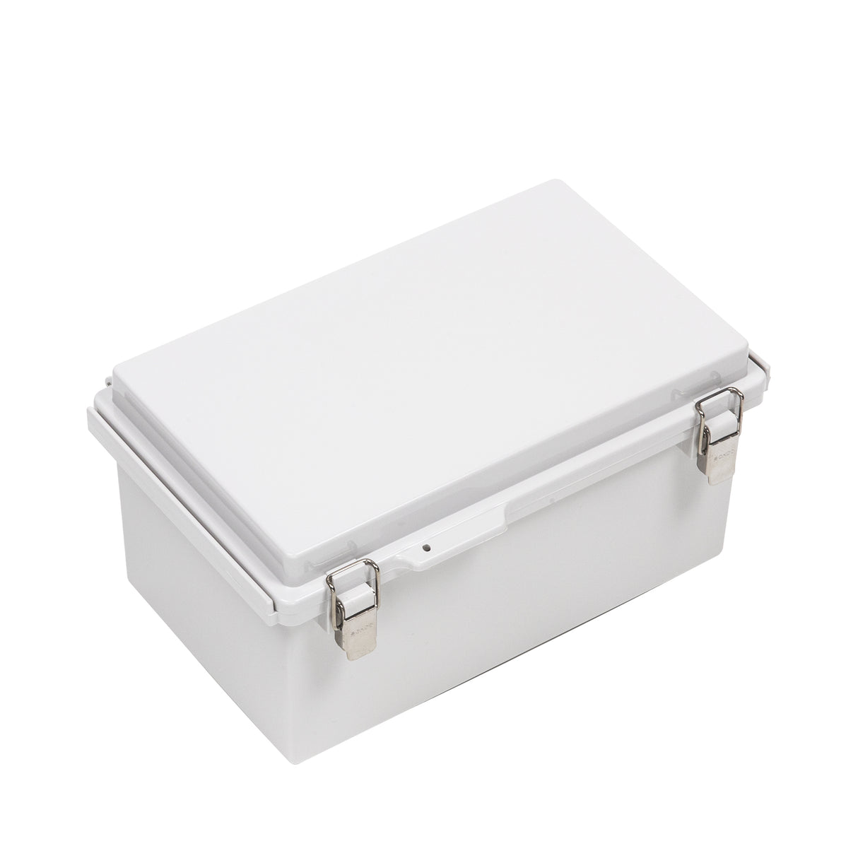 Boxco P-Series 6.30 x 10.24 x 5.12 Inches(160 x 260 x 130mm) Plastic Enclosure, IP67, IK08, PC, Grey Cover, Molded Hinge and Latch Type - PHOTO 1
