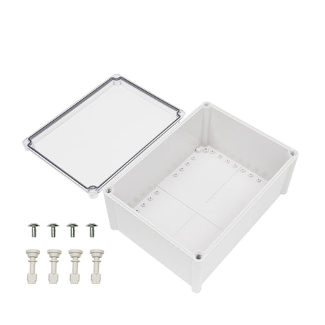 Boxco S-Series 12.99 x 16.93 x 7.09 Inches(330x430x180mm) Plastic Enclosure, IP67, IK08, ABS, Transparent Cover, Screw Type - PHOTO 1