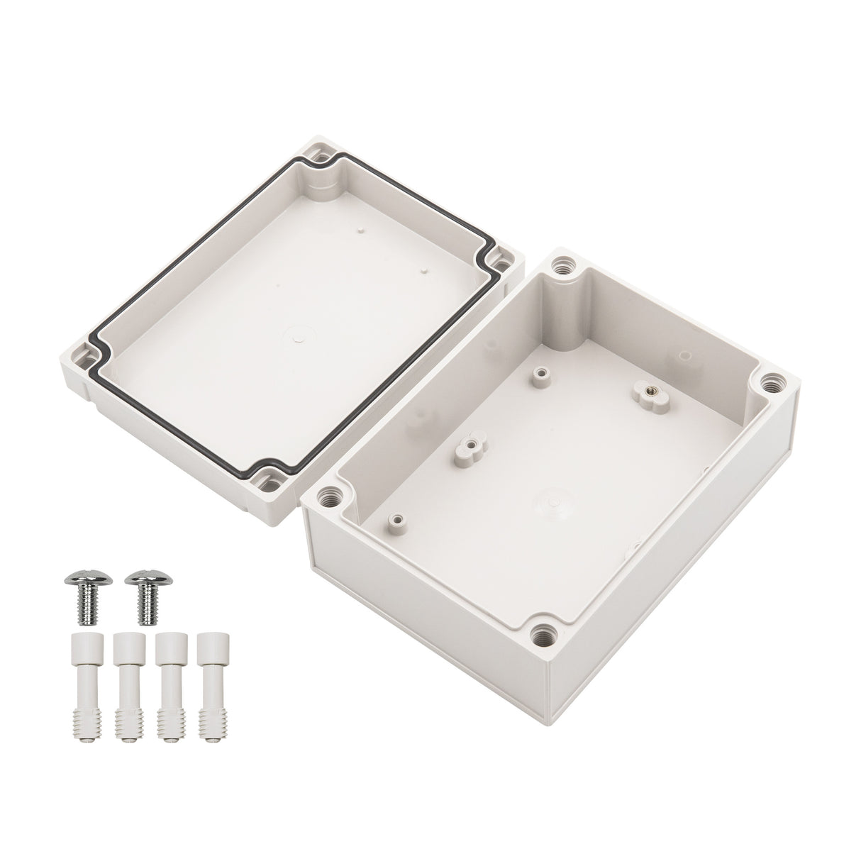 Boxco S-Series 4.92 x 6.89 x 2.95 Inches(125x175x75mm) Plastic Enclosure, IP67, IK08, ABS, Grey Cover, Screw Type - PHOTO 2