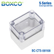 Boxco S-Series 3.15 x 4.33 x 3.35 Inches(80x110x85mm) Plastic Enclosure, IP67, IK08, PC, Transparent Cover, Screw Type