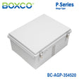 Boxco P-Series 13.78 x 17.72 x 7.87 Inches(350 x 450 x 200mm) Plastic Enclosure, IP67, IK08, ABS, Grey Cover, Molded Hinge and Latch Type