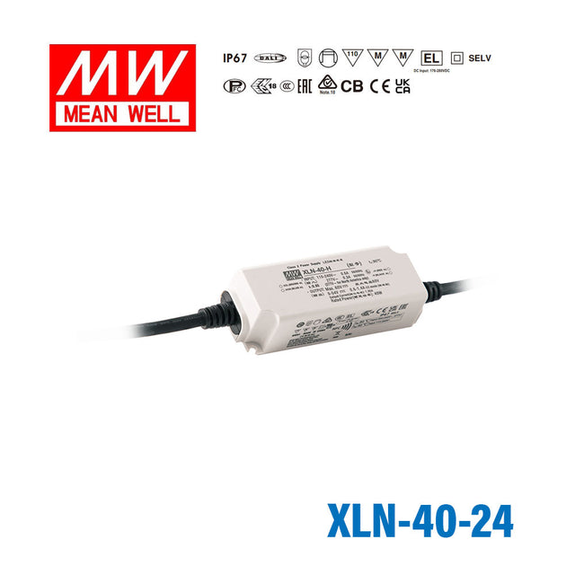 Mean Well XLN-40-24 LED Driver 40.8W 24V IP67 1.7A