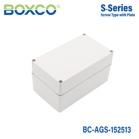 Boxco S-Series 5.91 x 9.84 x 5.12 Inches(150x250x130mm) Plastic Enclosure, IP67, IK08, ABS, Grey Cover, Screw Type