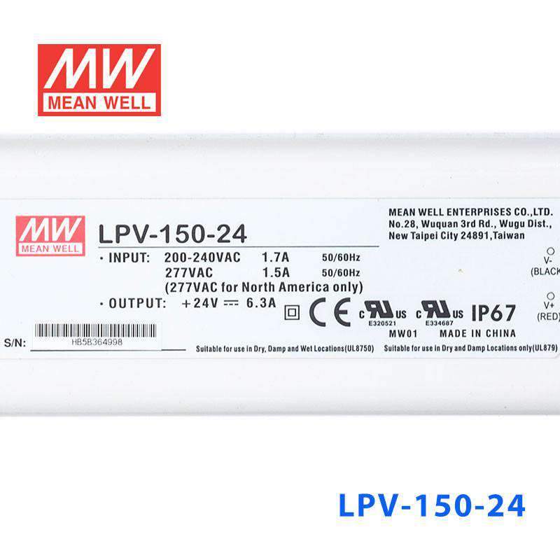 Mean Well LPV-150-24 AC-DC Single output LED Driver Constant Voltage 24Vdc 6.3A - PHOTO 3