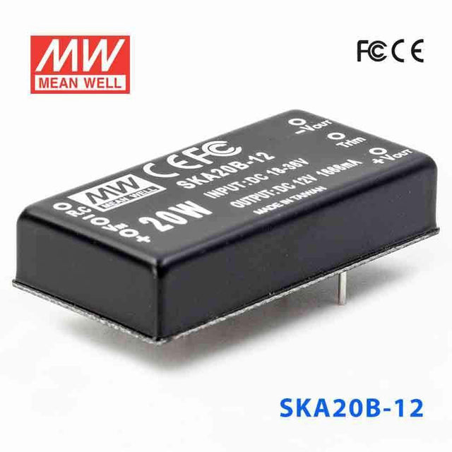 Mean Well SKA20B-12 DC-DC Converter - 20W - 18~36V in 12V out